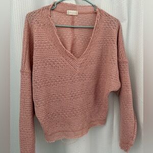 Altar'd State Dusty Pink V-Neck Sweater